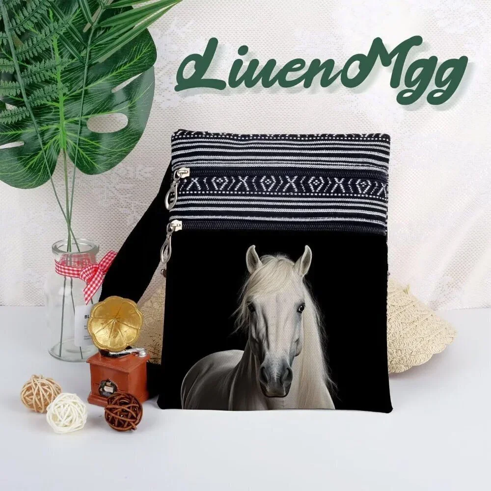 Small Ethnic Pattern Crossbody Bag with Zipper Pocket and Adjustable Strap - Picture 5 of 7